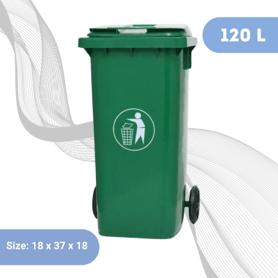 120L – Green Plastic Industrial Dustbin 120L Plastic Industrial Dustbin - Green