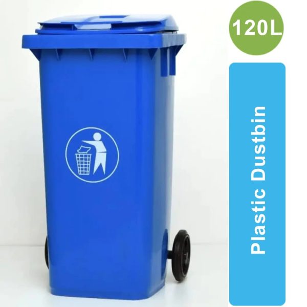 Plastic Industrial Dustbin - 120L - Blue