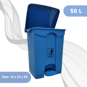 Plastic Pedal Dustbin 50 Liter – Blue 50L - Plastic Pedal Dustbin Blue