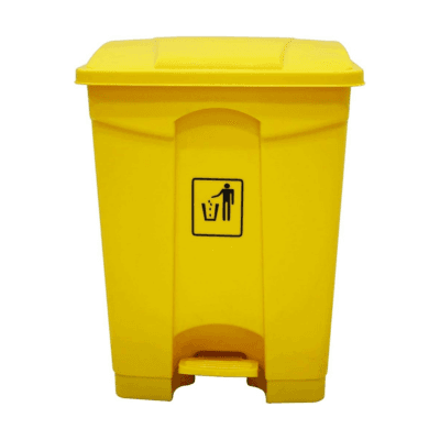 Plastic Pedal Dustbin 50 Liter – Yellow 50L - Plastic Pedal Dustbin Yellow