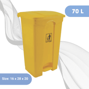 Plastic Pedal Dustbin 70 Liter – Yellow 70L - Plastic Pedal Dustbin - Yellow