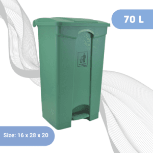 Plastic Pedal Dustbin 70 Liter – Green 70L - Plastic Pedal Dustbin Green
