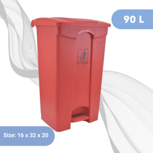 Plastic Pedal Dustbin 90 Liter – Red 90- Red Plastic Dustbin