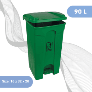 Plastic Pedal Dustbin 90 Liter – Green 90L Plastic Pedal Dustbin - Green
