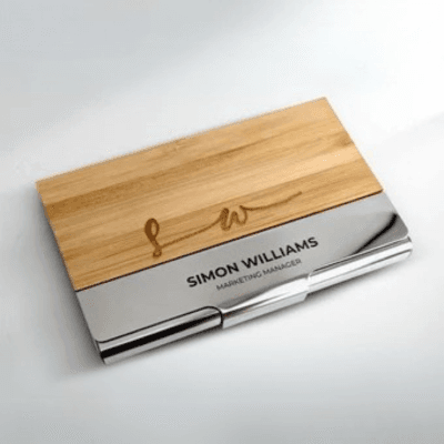 Wooden and Metal Card Holder Wooden and Metal Card Holder