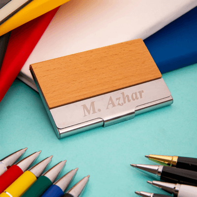 Wooden and Metal Card Holder Wooden and Metal Card Holder