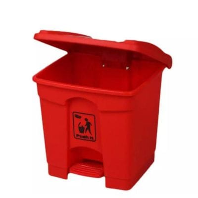 Plastic Pedal Dustbin 30 Liter – Red 30L Red Plastic Pedal Dustbin