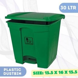 30L – Green Plastic Pedal Dustbin 30L Green Plastic Pedal Dustbin