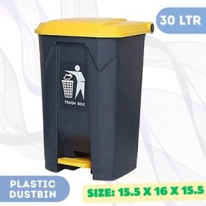 30L – Plastic Pedal Dustbin Grey/Yellow 30L Grey/Yellow Plastic Pedal Dustbin
