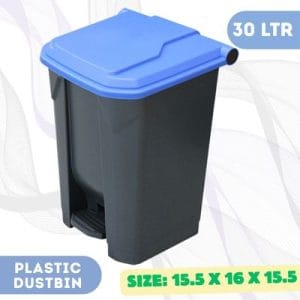 30L – Plastic Pedal Dustbin Gray/Blue 30L Grey/Blue Plastic Pedal Dustbin