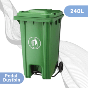 240L – Green Industrial Plastic Dustbin 240L Green Plastic Industrial Pedal Dustbin