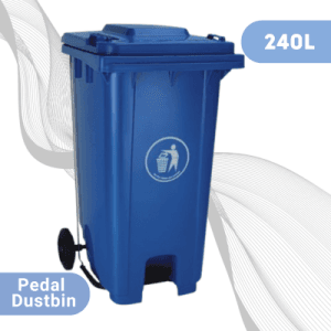 240L – Blue Industrial Plastic Dustbin 240L Plastic Pedal Dustbin