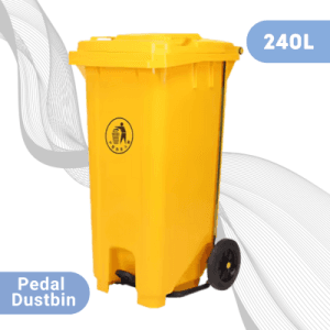 240L – Yellow Plastic Industrial Dustbin 240L Plastic Industrial Pedal Dustbin