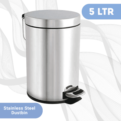 5L – Stainless Steel Pedal Dustbin 5L - Stainless Steel Pedal Dustbin