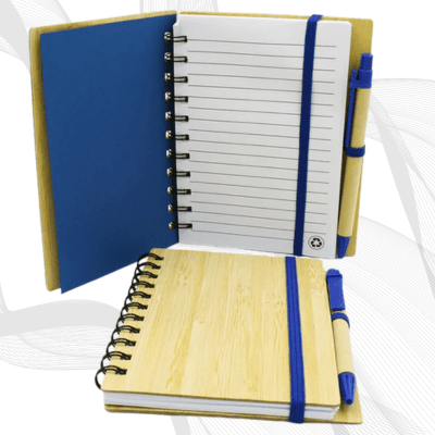 Blue Wooden Diary With Pen Blue Wooden Diary