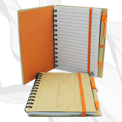 Orange Wooden Diary with Pen Orange Wooden Diary