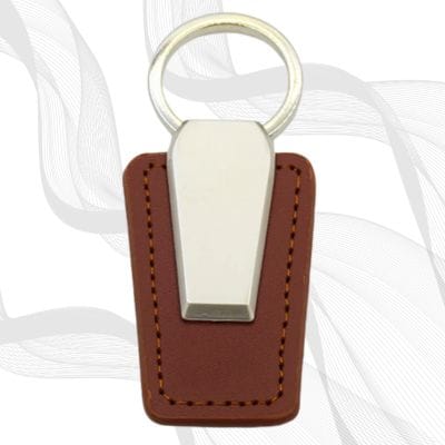 Brown Leather and Metal Key Chain Brown Leather and Metal Key Chain